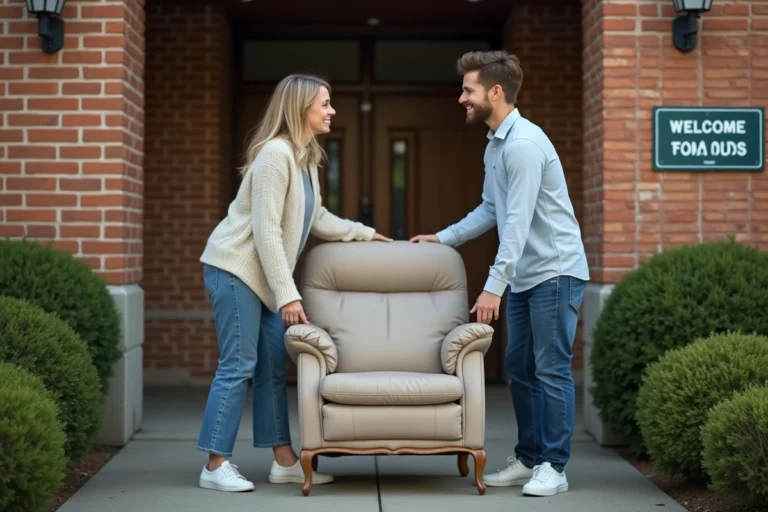 Femme aidant un fauteuil dans une association extérieure